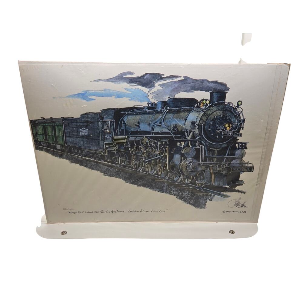 Vintage Railroad Original Watercolor by John Lass Signed The Rock Island Route
